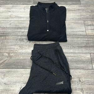 American Eagle Men’s Black Athleisure Set Bundle